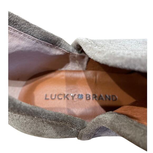 Lucky Brand Baley Boot Grey/Brown SMALL RED STAIN Women's Size 7.5 GUC - Picture 6 of 9